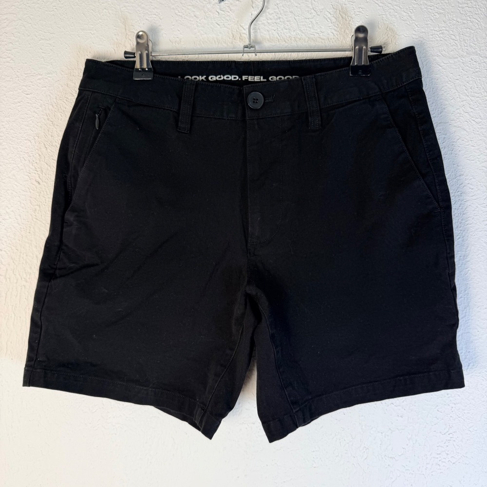 True Classic Women's 30 Chino Shorts Black Cotton Stretch